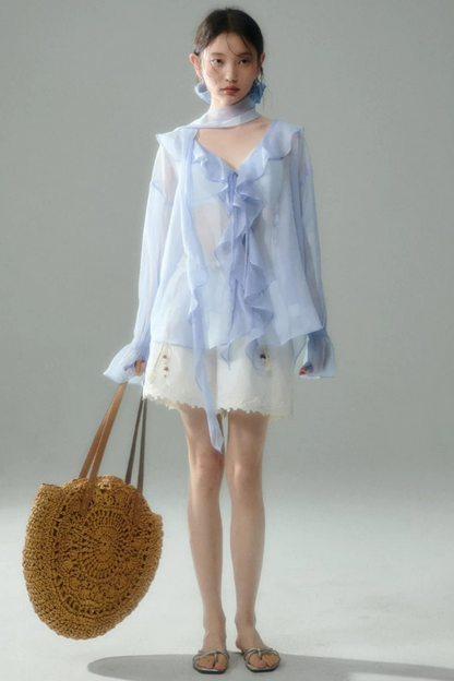 Tencel Lace Patchwork Shorts