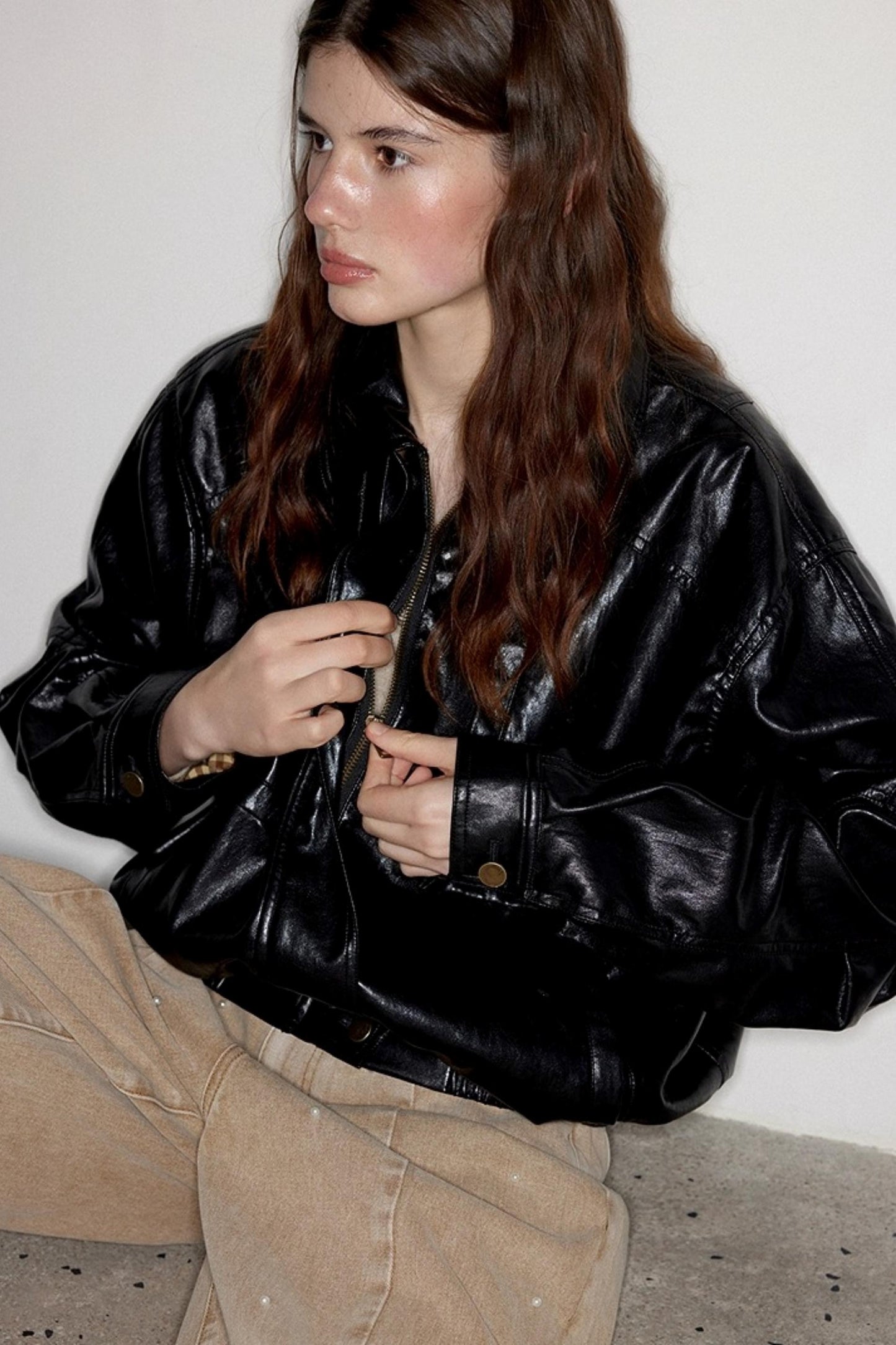 Casual Silhouette Biker Style Jacket