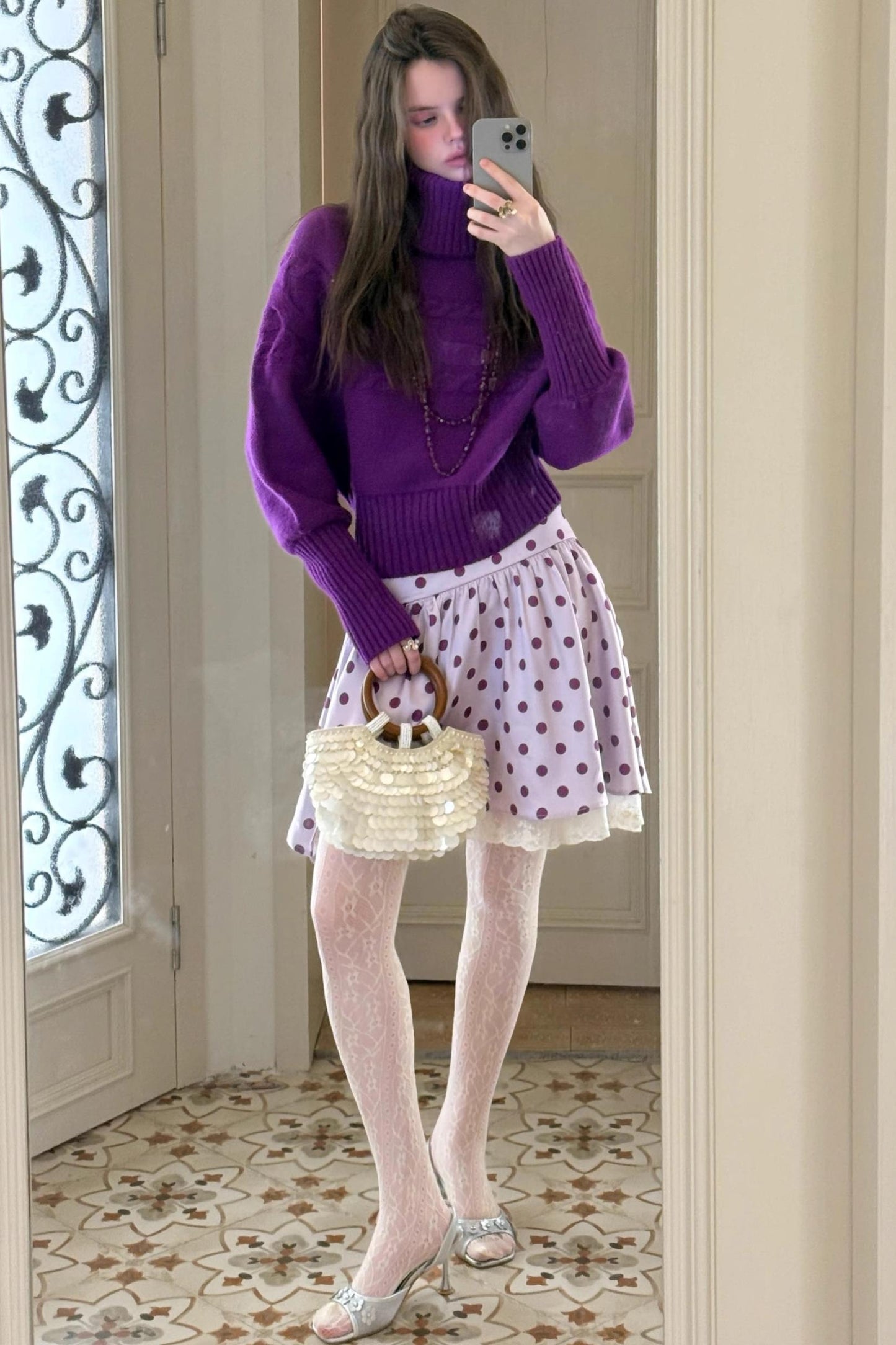 Vintage Lace Polka Dot Skirt