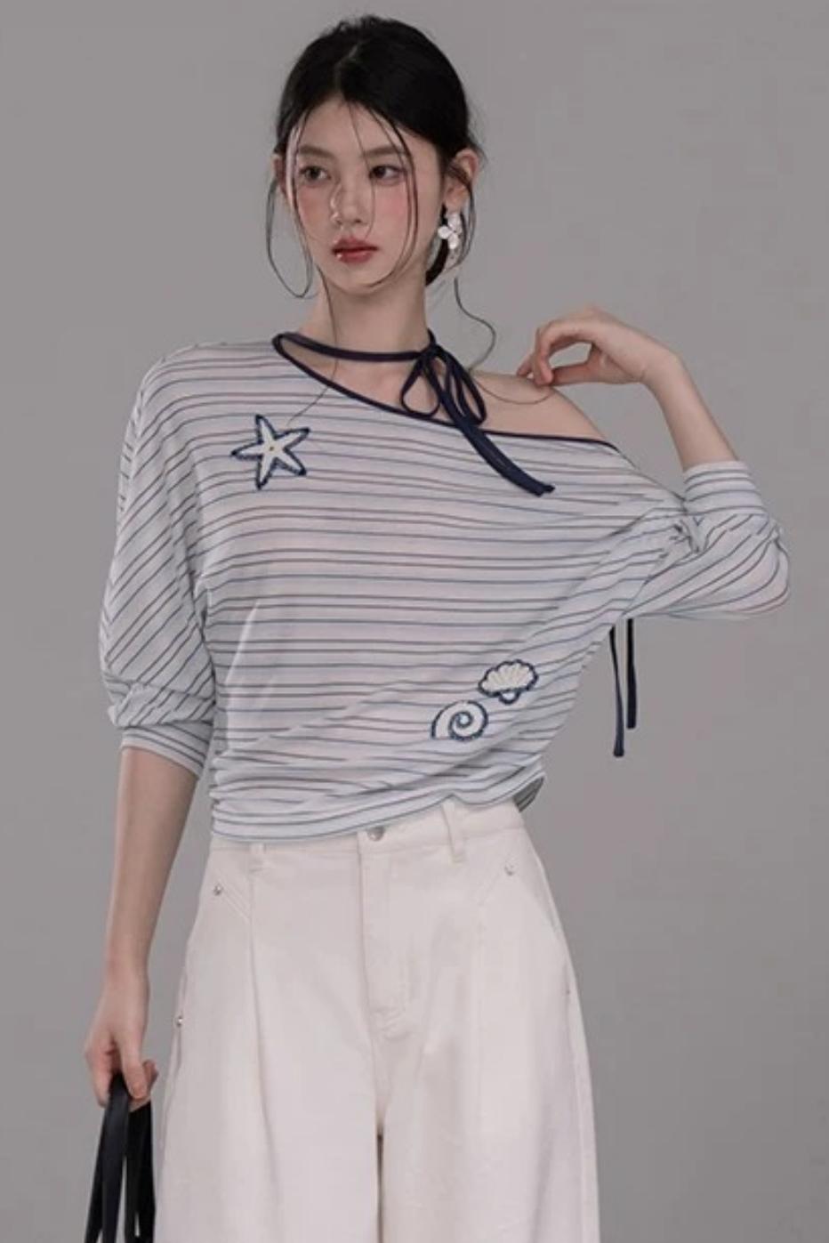 Off-Shoulder Starfish T-Shirt