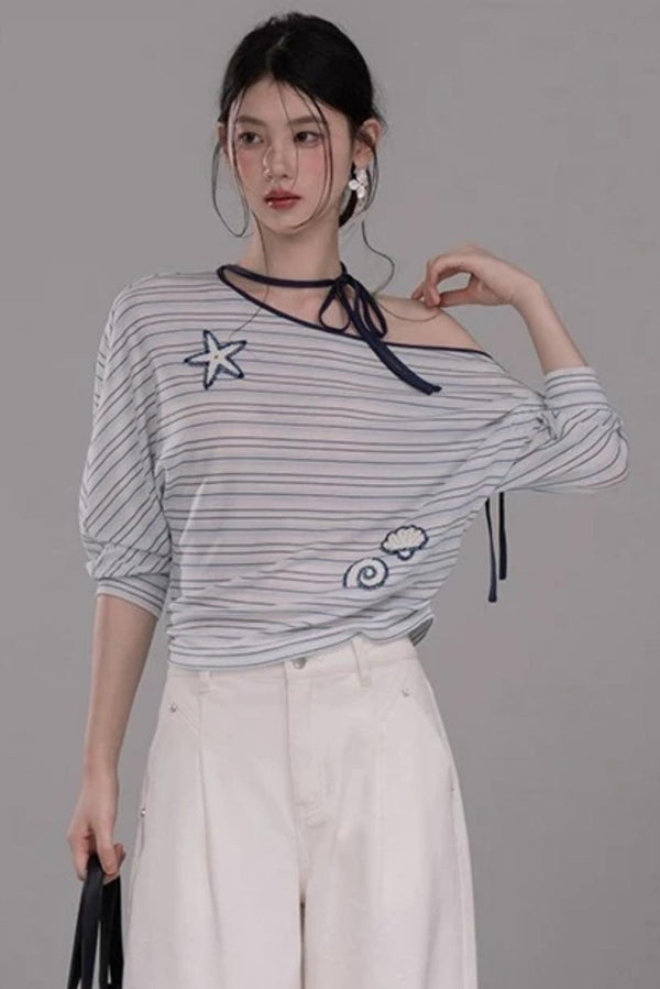 Off-Shoulder Starfish T-Shirt