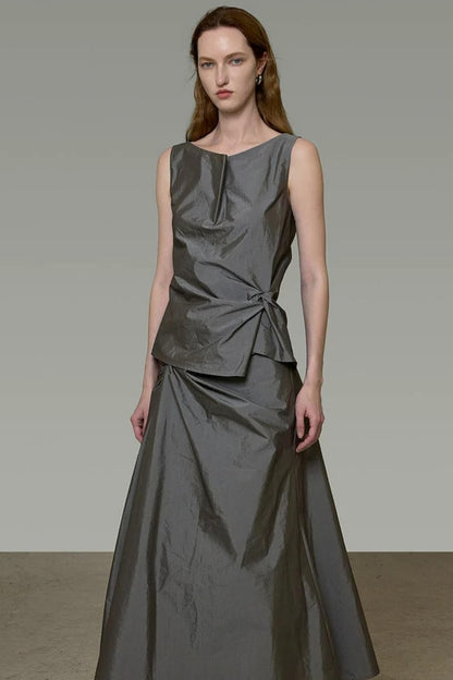 Twist Sleeveless Top and Skirt Set-Up