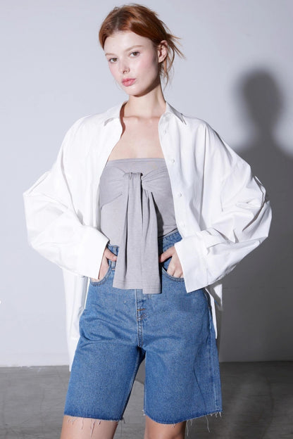 Autumn High-Waisted Denim Shorts