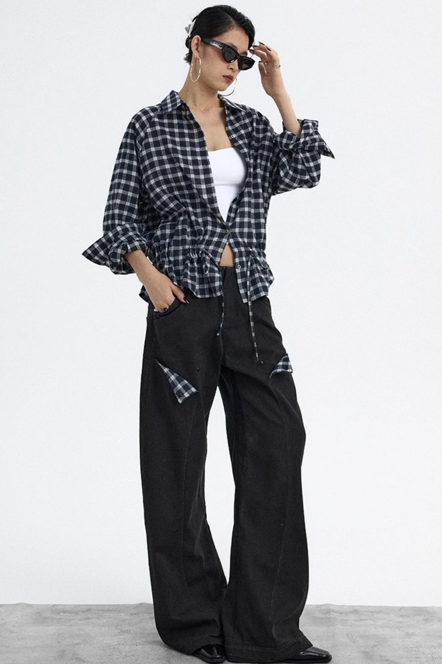 Deconstructed Matte Black Cargo Pants