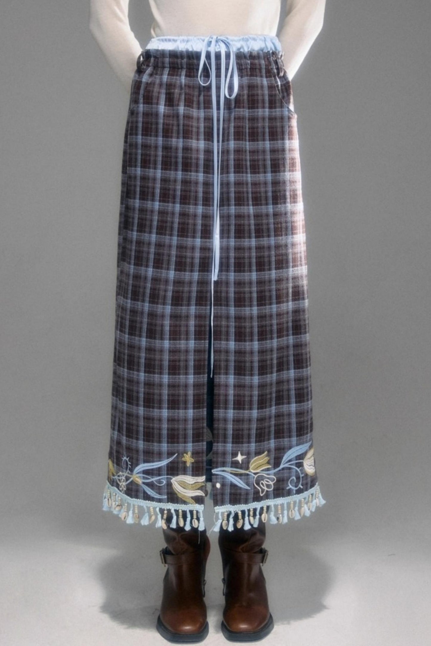 Floral Vintage Front Slit Skirt