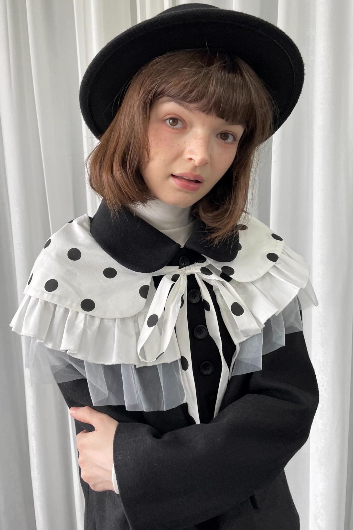 Lace Polka Dot Layered Womens Shawl