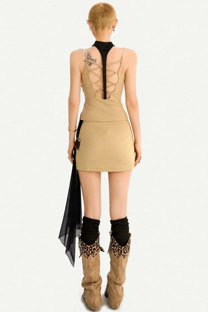 Cross-Stitched Halter Vest Set-Up