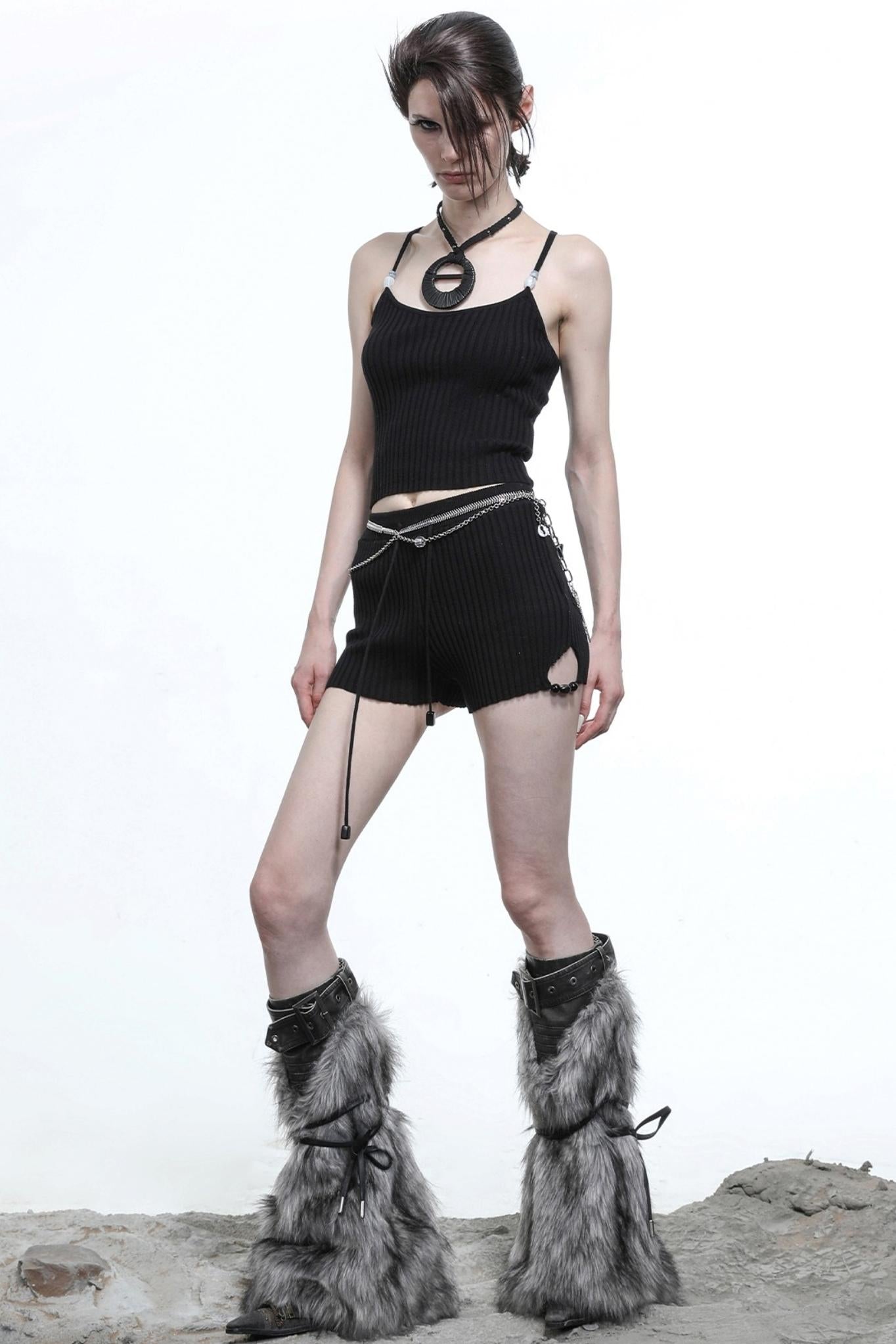 Convincing Wool Knit Halterneck Set-Up