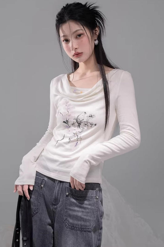 Cloud Beige Lyocell Blouse Set