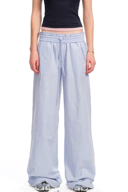 Striped Wide-Leg Pants