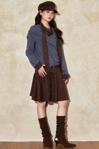 Retro Striped Off-Shoulder Top