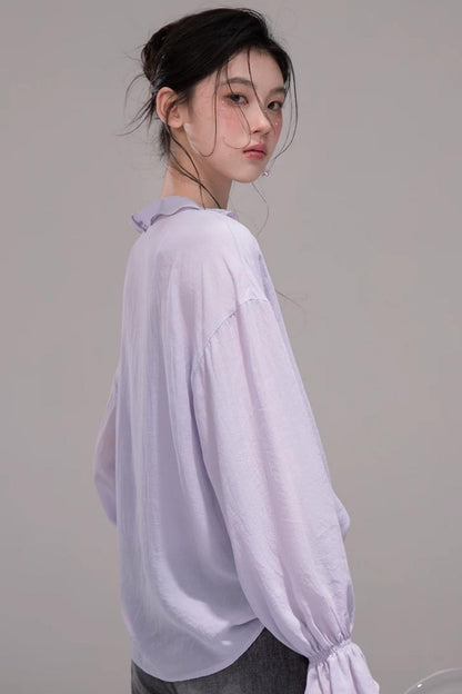 Acetate Deep Purple Blouse Set