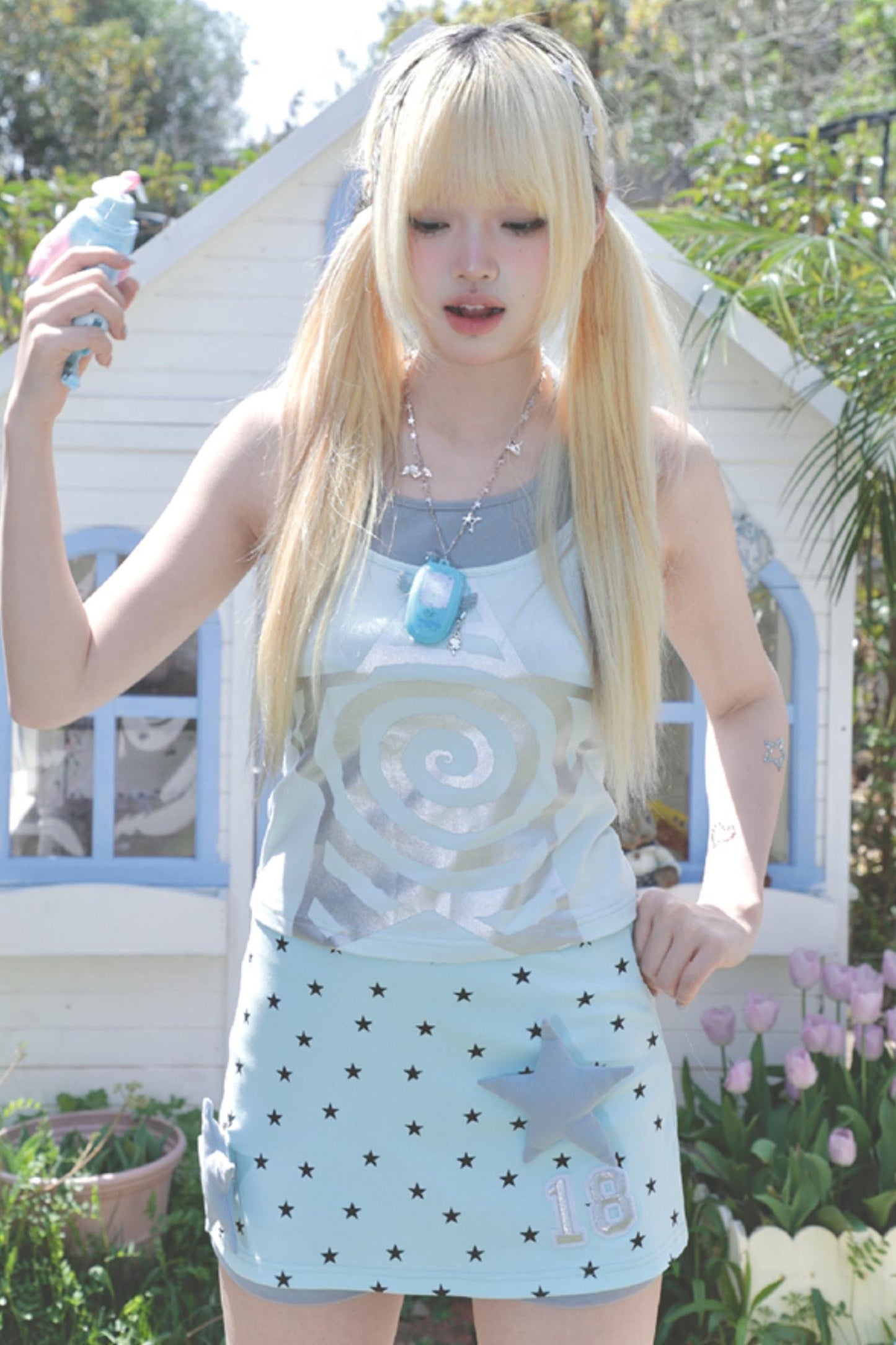 Spiral Stars Suspenders Top