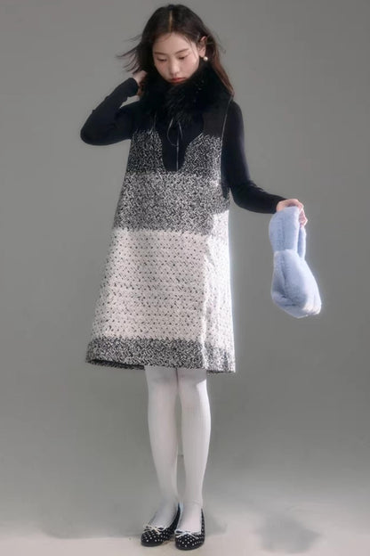 Layered Gradient Woolen Dress