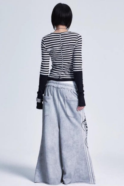 Frayed Hem Distressed Sweatpants