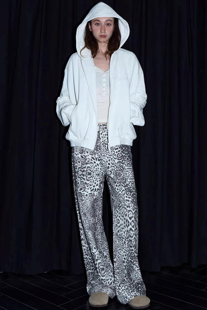 White Embroidered Hooded Jacket