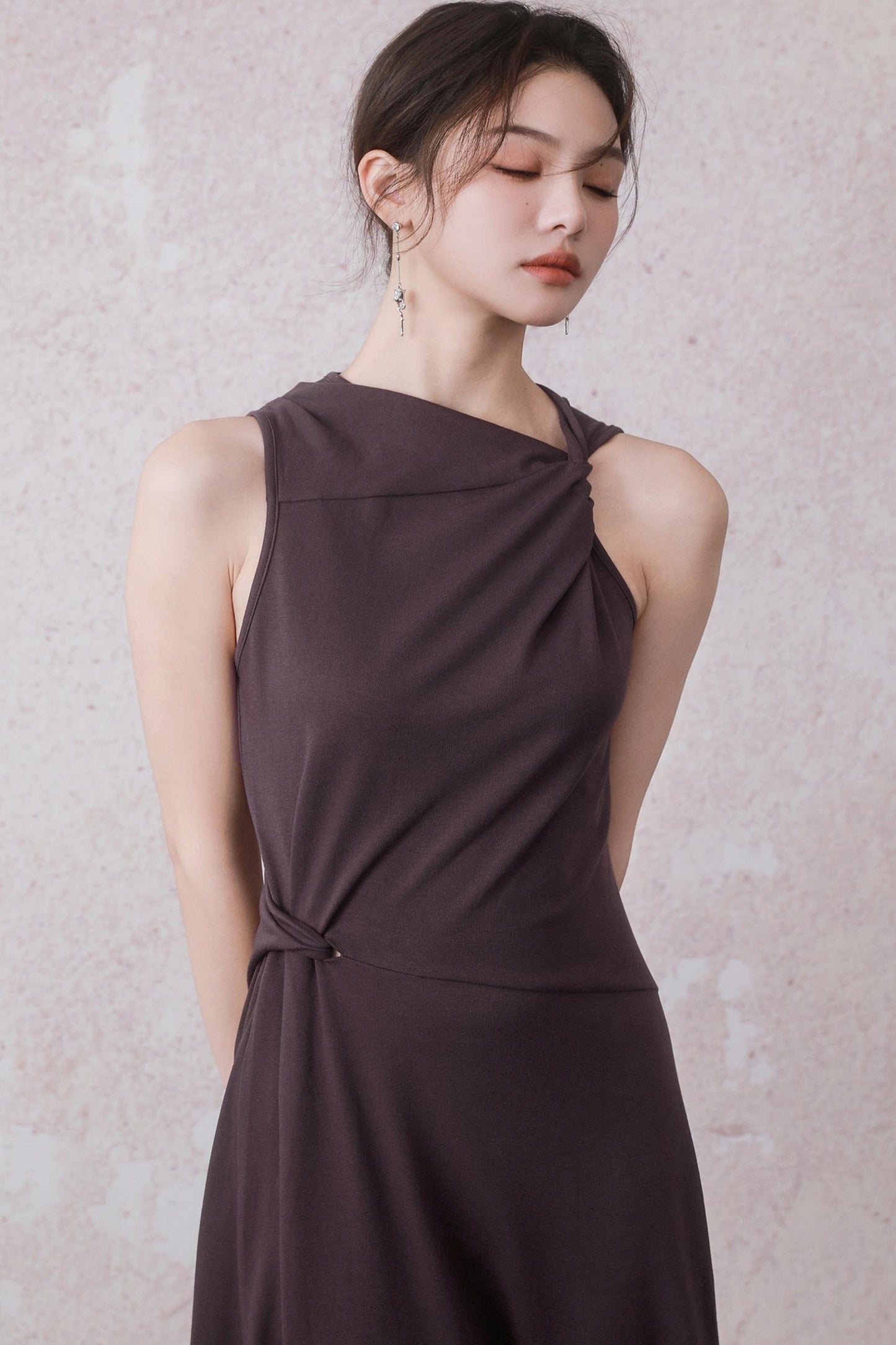 Elegant Purple Vest Dress