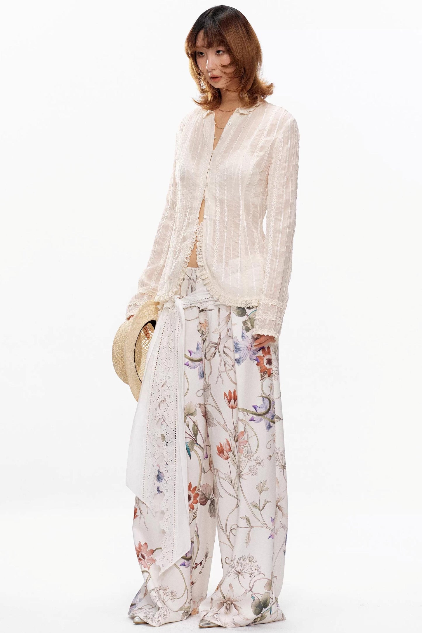 Retro Beige Lace Cardigan Top