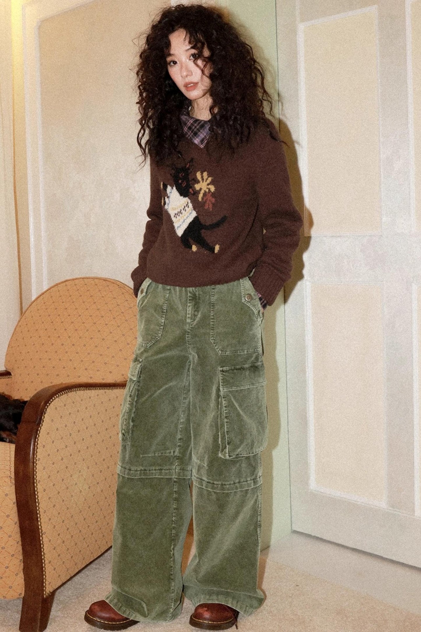 Retro Corduroy Cargo Pants