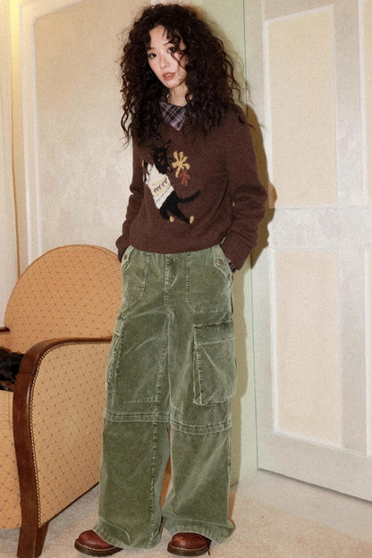 Retro Corduroy Cargo Pants