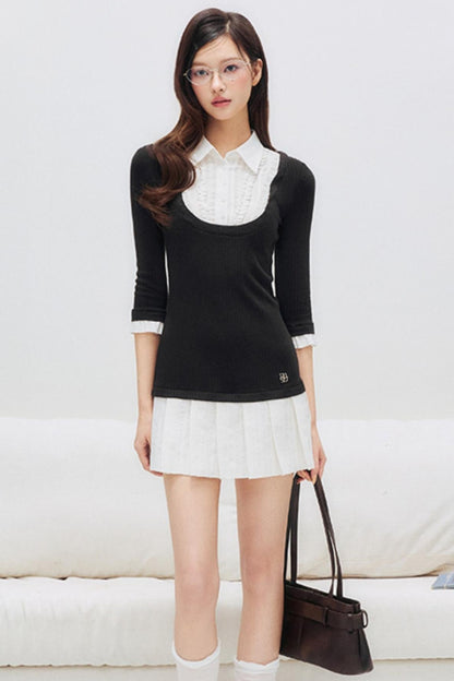 Summer Lace Pleated Dress