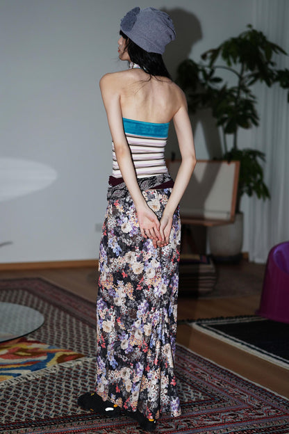 Vintage Striped Bandeau Set