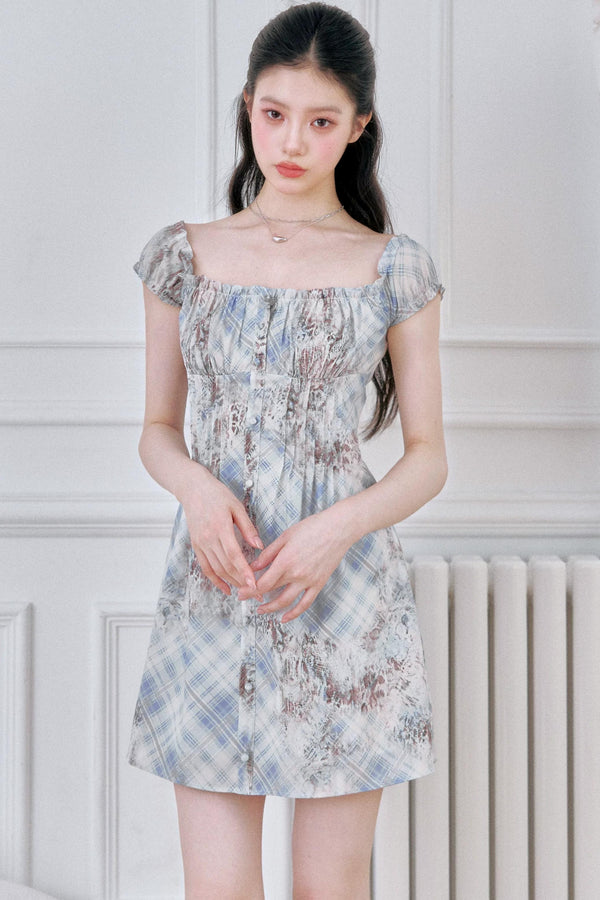Retro French Plaid A-Line Dress