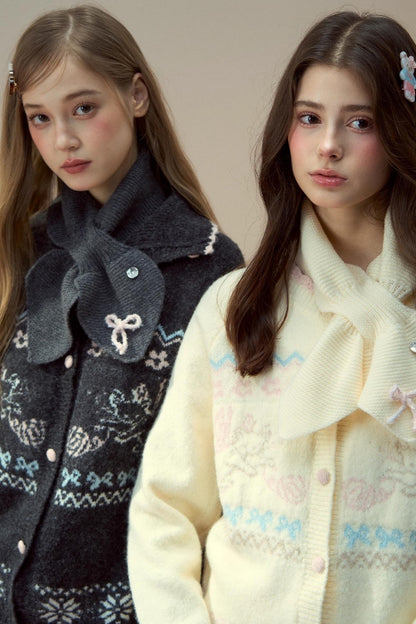 Sunset Wool Bow Scarf