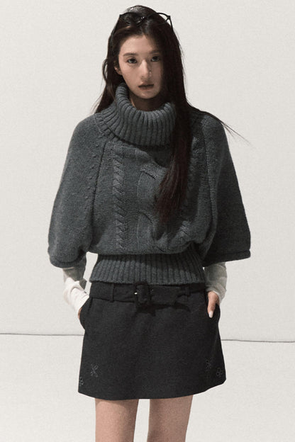 Retro Knit Twist Sweater