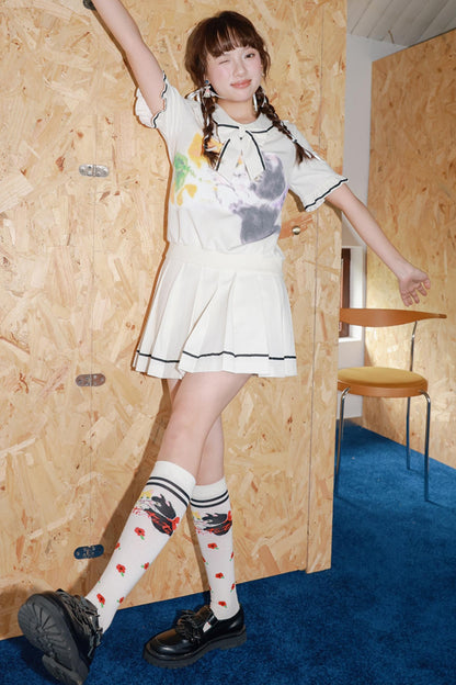 Kitten Print Sporty Style Suit Set-Up