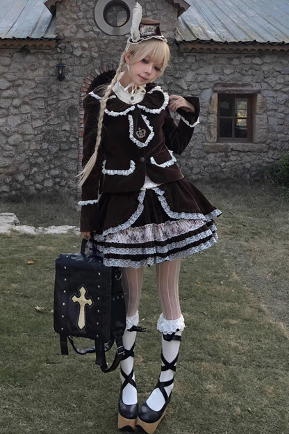 Retro Velvet Lace Blazer