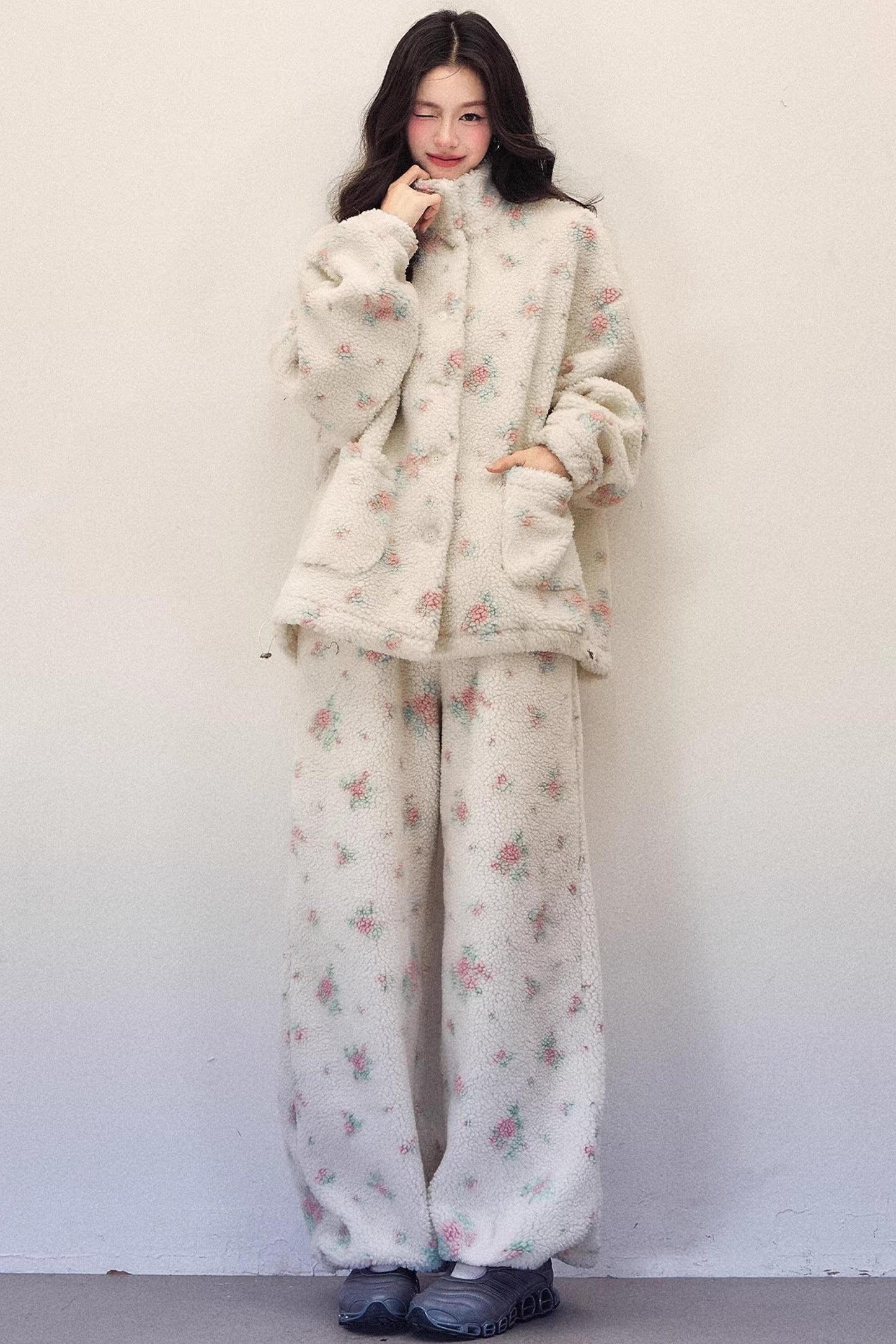 Floral Wool Jacket Suit Set-Up