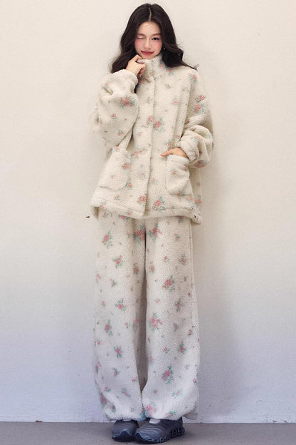Floral Wool Jacket Suit Set-Up