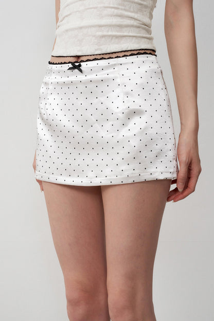 High-Support Satin Polka Dot A-line Skirt