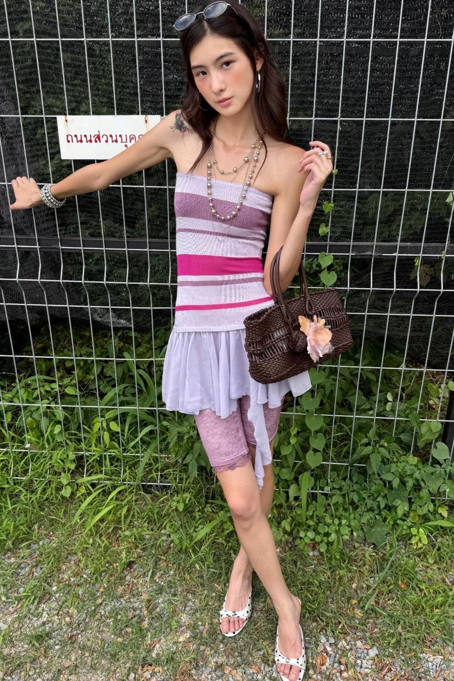 Slim Fit Striped Dress Set-Up