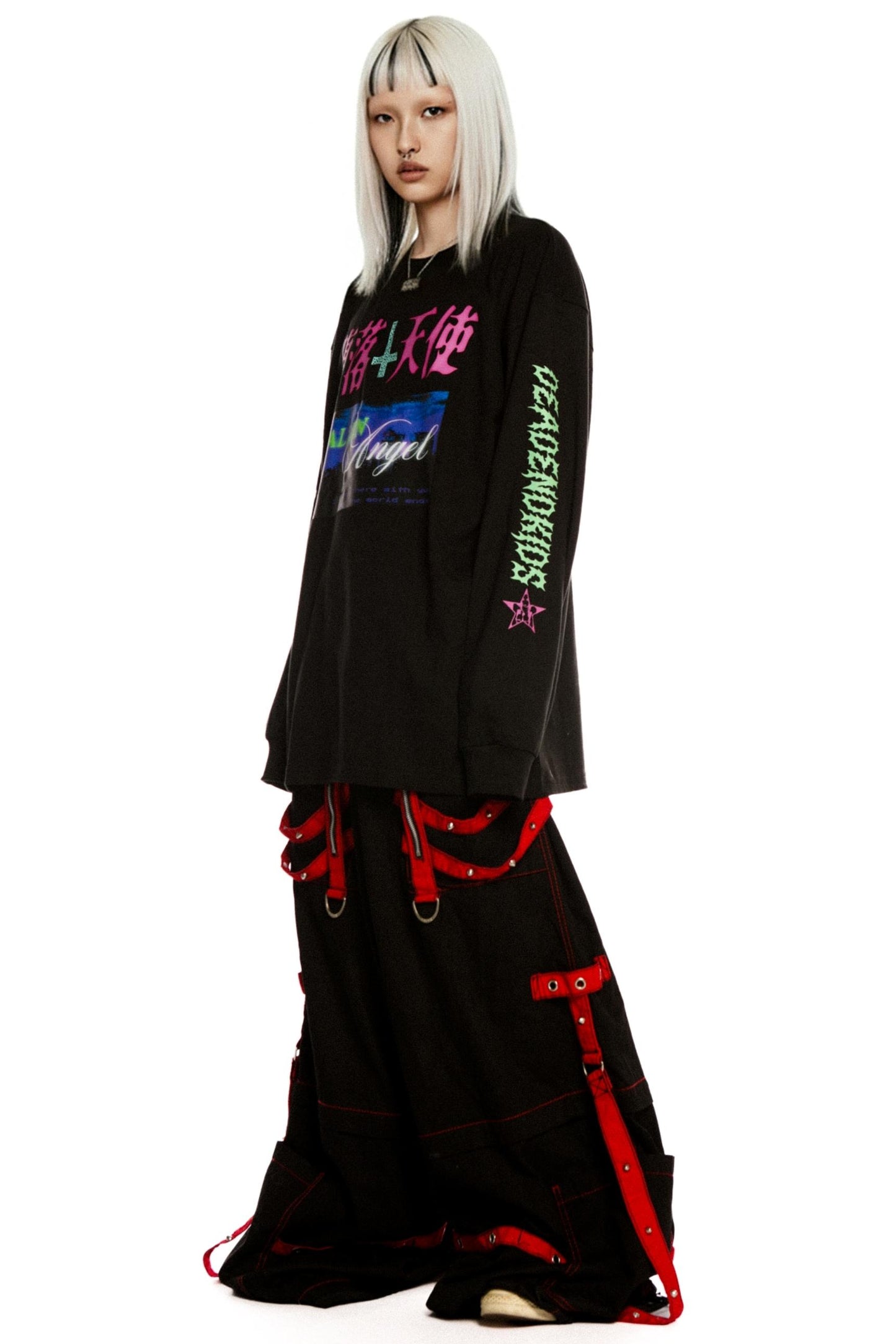 Fallen Angel Print Retro Top