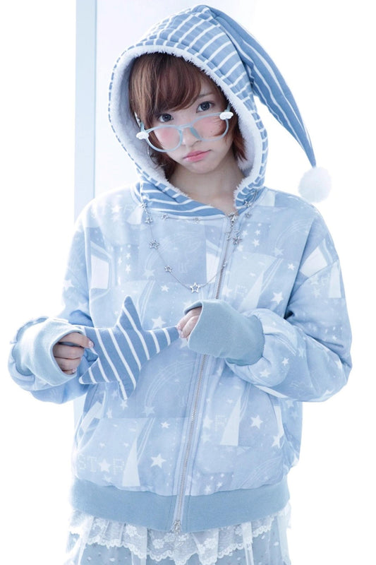 Starry Sky Fleece Hoodie Jacket