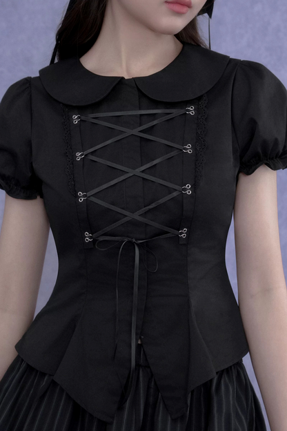 Dark Princess Puff Sleeve Blouse Set-Up