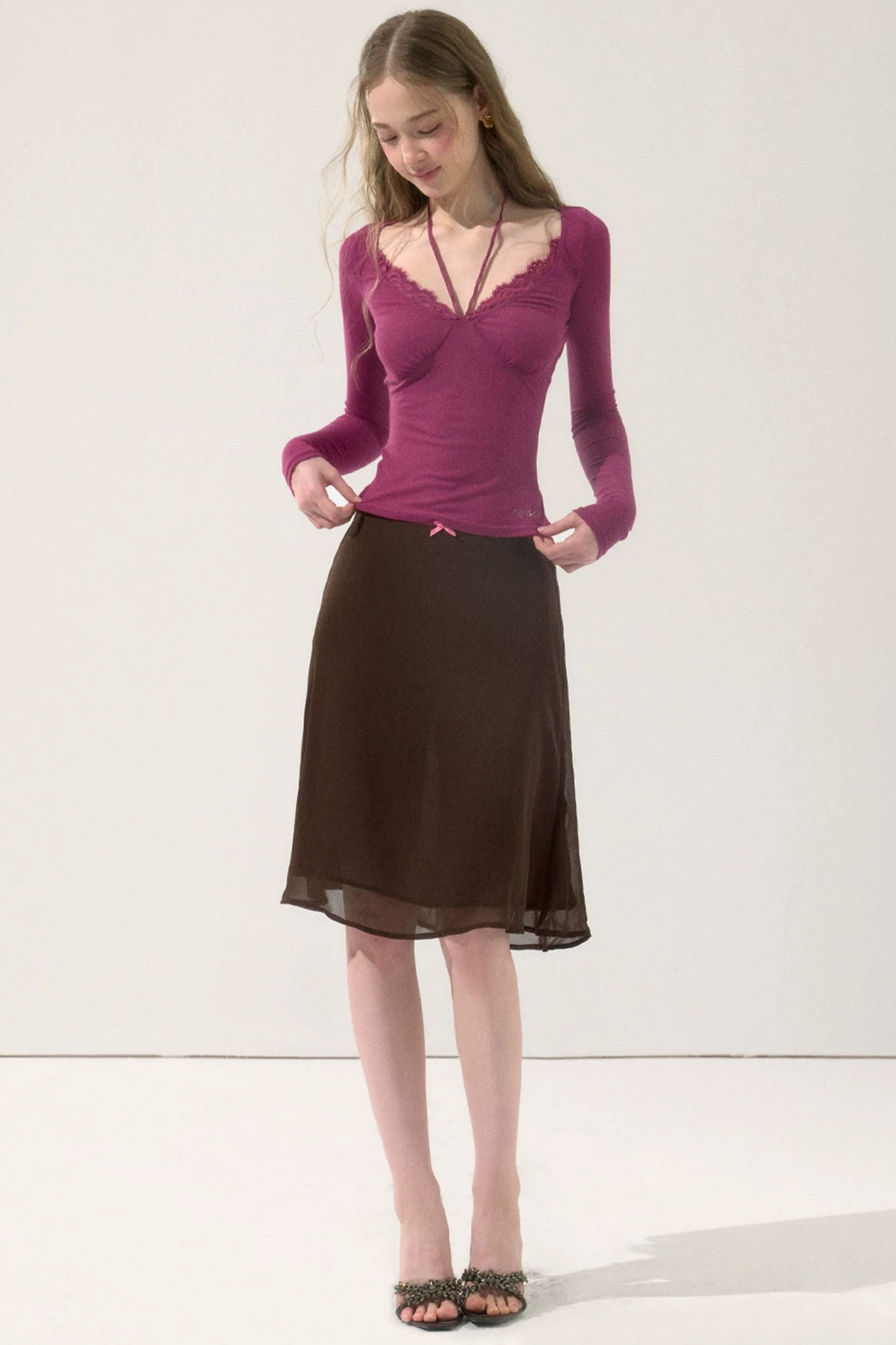 Vintage Drapey Chiffon Skirt
