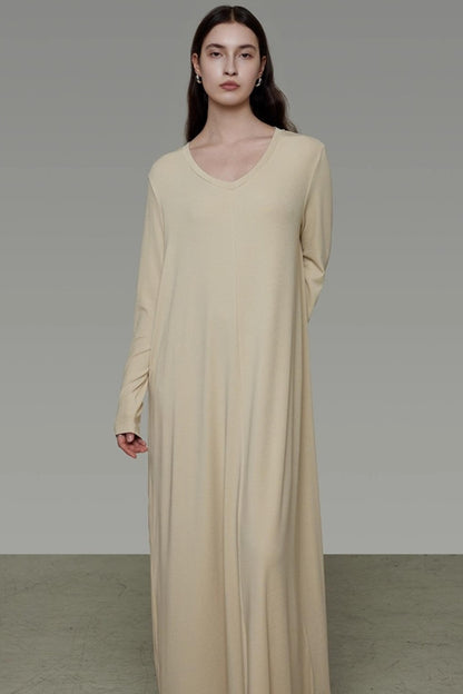 Smooth Wide Neck Straight Dress