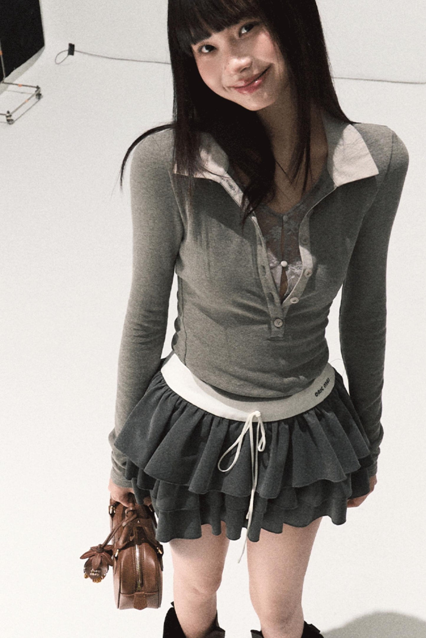 Shrine Plaid Woolen A-Line Skirt