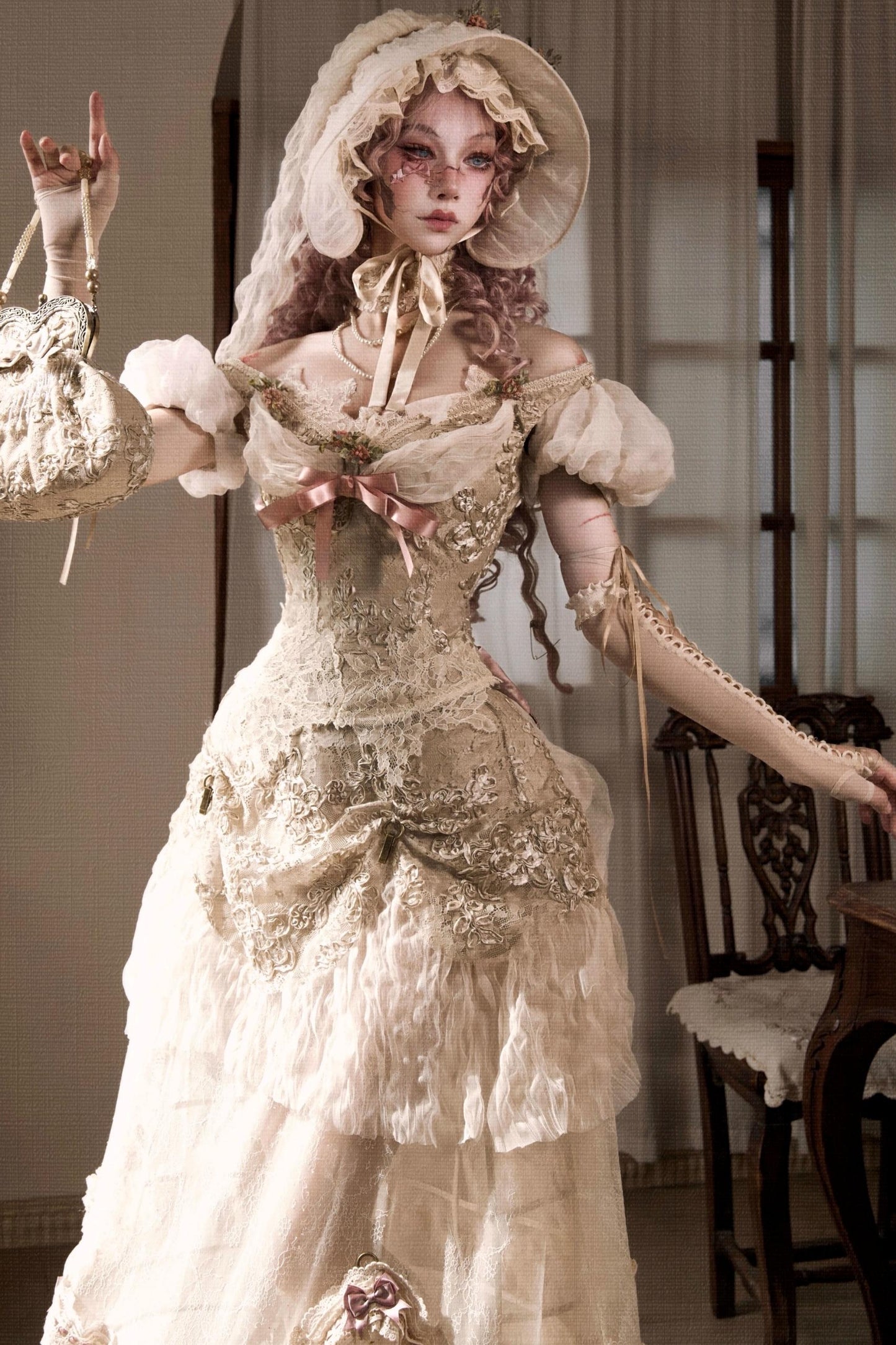 Eros Poetry Vintage One-Shoulder Mesh Top