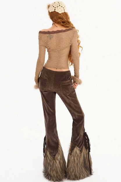 Vintage Off-Shoulder Lace Top