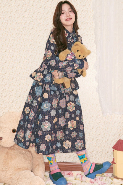 Autumn Flower Bear Skirt Set-Up