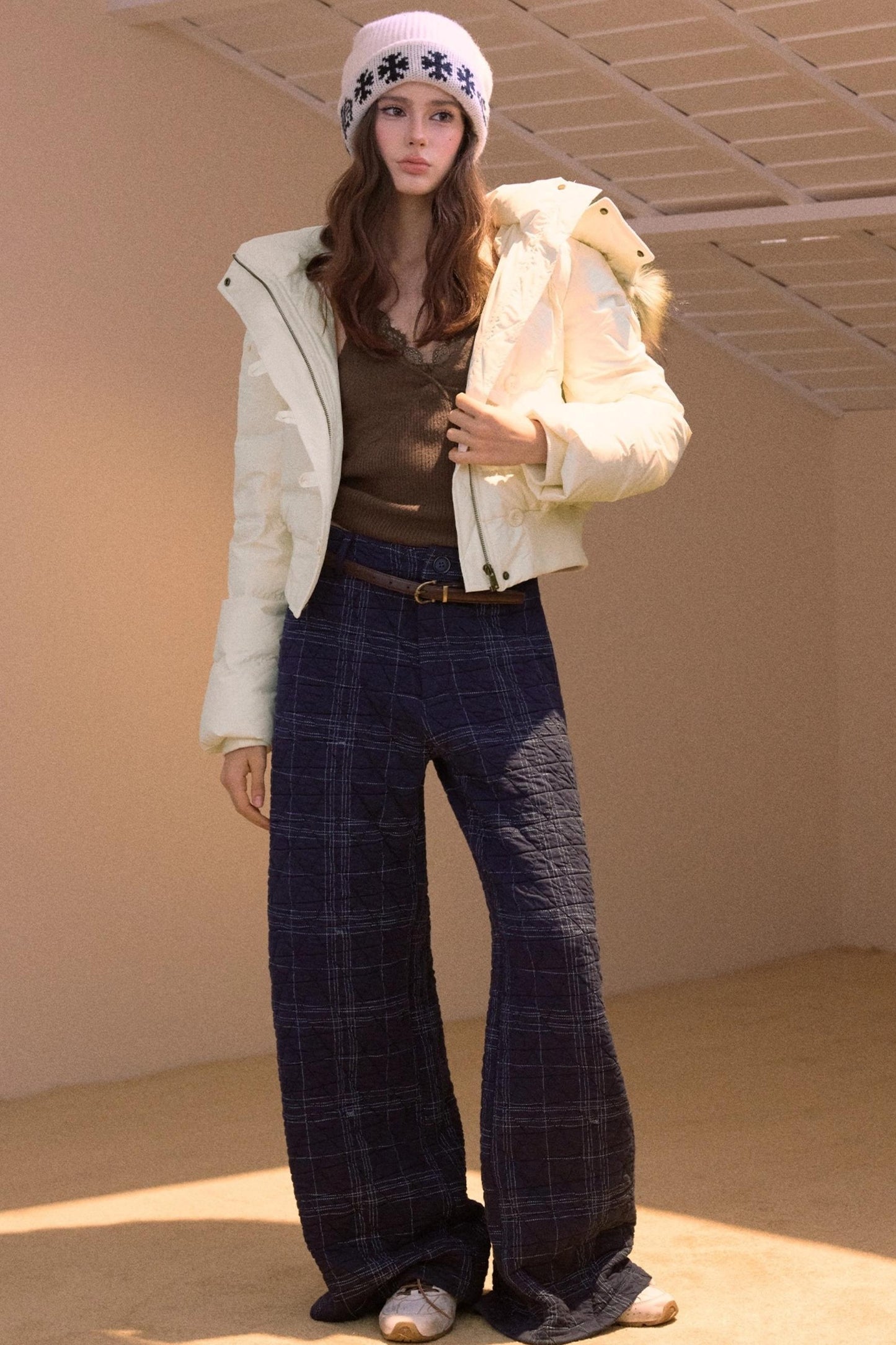 Vintage Plaid Quilted Pants