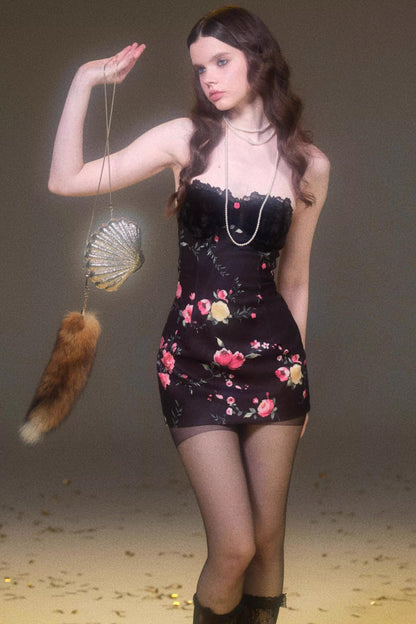 프린트 울 튜브 원피스 세트