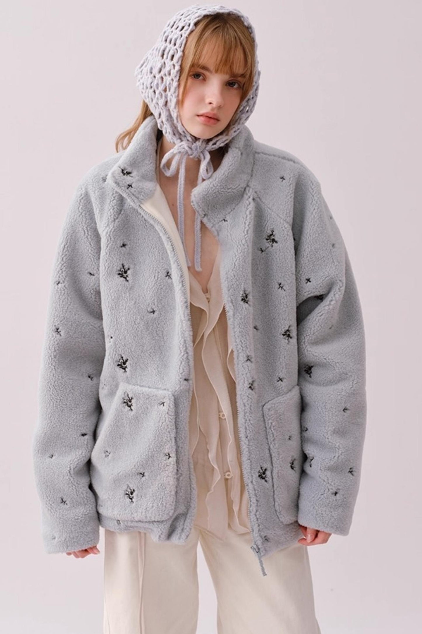 Hand-Crocheted Wool Blend Scarf