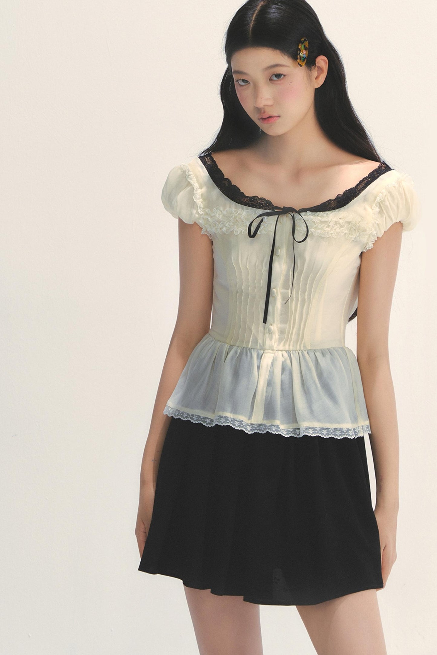 Vintage Pleated Tea Top