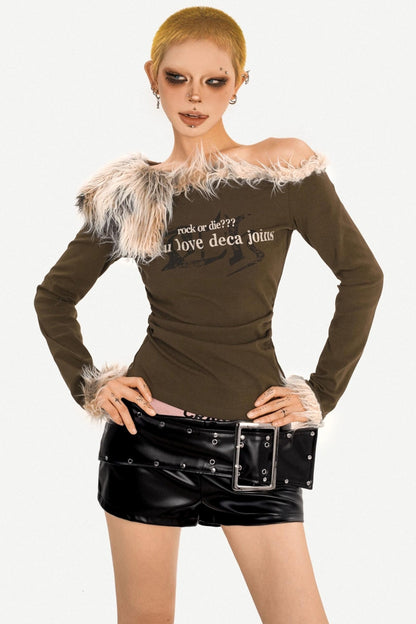 Subculture Girl Fur Collar Top