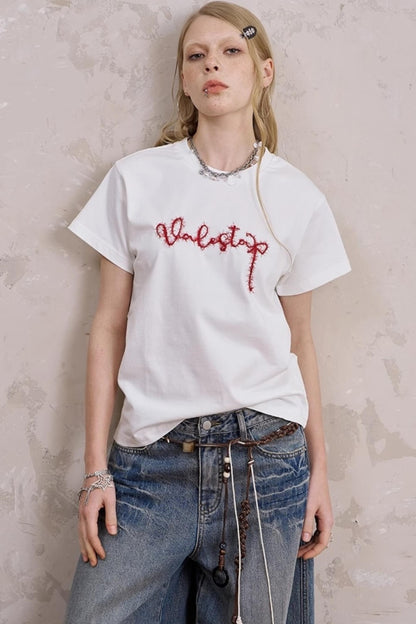Silk Embroidered Tee